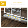 Rabbit Cage with Wheels, Ramp, Run, Tray for Indoor Outdoor, Suitable for Rabbit, Guinea Pig, Coffee