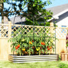 Galvanised Raised Garden Bed with Arched Trellis, 7 x 4 x 7ft Metal Outdoor Planter Box with Open Bottom