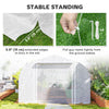19.5' x 10' x 7.5' Tunnel Greenhouse with 3 Roll-Up Doors and Large Mesh Windows, Galvanized Steel Frame, Wind Resistant, White