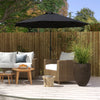 9ft Solar Patio Umbrella Outdoor Sunshade 24 LED Lights Tilt Canopy Black