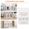 Freestanding Pet Gate, Folding Dog Gate with 2 Support Feet, 24
