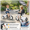 Qaba 6 in 1 Kids Tricycle with Removable Handlebar and Canopy, White