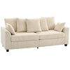 Corduroy Couch, 3 Seater Sofa, Modern Upholstered Couch with Curved Armrests and 8 Removable Pillows