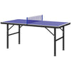 Soozier 5' x 2.5' Mini Ping Pong Table with Professional UV Treated Tabletop, Foldable Table Tennis Table with Adjustable Feet and Net for Outdoor and Indoor, Blue