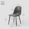 Retro Dining Table Chairs Set of 4, PU Leather Upholstered Kitchen Table Chairs for Living Room, Bedroom