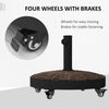 Base de parasol ronde en résine de 20,5 po pour patio, support de parasol de jardin déporté avec roues, noir