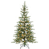 7ft Prelit Sparse Christmas Tree with Downswept Hinges Warm White LED Lights, Green