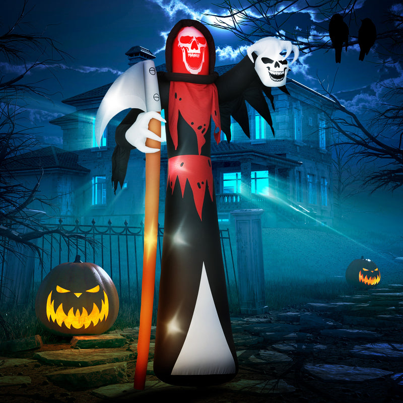 12 FT Halloween Inflatable Grim Reaper, Blow Up Garden Decor with Built-in Lights for Halloween Party Indoor, Outdoor