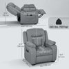 Massage Recliner Chair with Quiet Brushless Motor Pet-Friendly Fabric Power Recliner with 2 Memory Positions, Grey