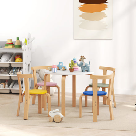 Wooden Kids Table and Chairs Set, Toddler Table and Chairs Set for 3-8 Years, multi-coloured