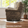 Power Recliner Chair, Fabric Upholstered Recliner Chair with USB Ports, Swivel and Rocking Function, Footrest, Espresso