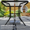 5 Pieces Outdoor Patio Dining Set with Glass Top Table and 4 Mesh Folding Chairs, Small Outdoor Patio Furniture, Grey