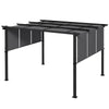 10' x 10' Metal Pergola, Outdoor Pergola with Retractable Canopy, for Garden, Patio, Backyard, Deck