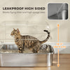 XXL Stainless Steel Cat Litter Tray, Enclosed Cat Litter Box for Big Cats with High Sides, Scoop, Easy Clean, Black