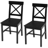 Wooden Dining Chairs Set of 2, Kitchen Chairs with Cross Back, Solid Structure for Living Room and Dining Room