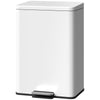 Garbage Bin, Soft-Close Trash Can with Foot Pedal, 5 Gallon (20 L) Garbage Can with Removable Inner Bucket, Cream White