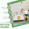 Qaba Toy Chest, Kids Storage Chest with Lid, Safety Hinges and Groove Handles for Boys, Girls, Green