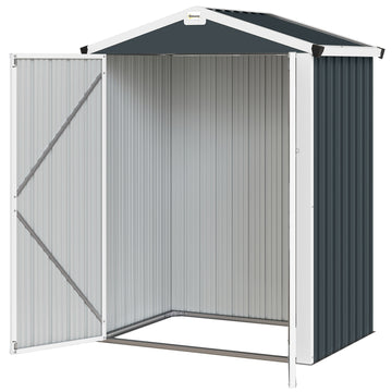 4.4' x 3' Outdoor Storage Shed with Double Doors, Metal Garden Shed for Backyard Patio