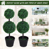 2 Ball Topiary Tree in Pot for Home Decor, Artificial Plant for Home Office, Living Room Decor, Dark Green
