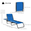 Outdoor Folding Lounge Chair, 4-Level Adjustable Chaise Lounge, Tanning Chair Beach Bed Reclining Lounger Cot for Camping, Hiking, Backyard, Navy Blue