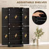 166 cm Kitchen Pantry Cabinet Adjustable Shelves Tall Storage Cabinet Door Shelves 8 Shelves Brown Black