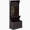 4-In-1 Hall Tree with Coat Rack, Top Shelf, Shoe Storage and Bench Seat, Entryway Bench with 4 Hooks, Black