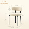 2 Pieces Kitchen Chairs, Modern Dining Chairs w/ Berber Fleece Upholstery and Steel Legs for Living Room, Beige