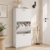 Shoe Storage Cabinet with 3 Flip Drawers, Narrow and Slim, 9-12 Pair of Shoes Organizer for Hallway, Entryway, White