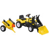 Front Loader Excavator Ride On Toy Pedal Control with 6 Wheels Controllable Bucket for 3 Year Old, Yellow