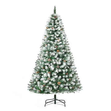 6FT Prelit Artificial Christmas Tree Warm White LED Light Holiday Home Xmas Decoration with Automatic Open, White