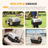 Airline Approved Pet Carrier for Mini Dogs and Cats with Steel Wire Door, Water Bowl, for Car, Airplane, Outdoor, Balck