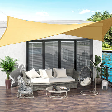 10ft x10ft Square Canopy Sun Shade Sail Garden Cover UV Protector Outdoor Patio Lawn Shelter with Carrying Bag Sand