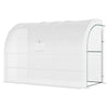 Lean-to Greenhouse Outdoor Gardening Green House with Windows and 2 Zipper Doors, 10' x 5' x 7', White