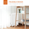 Free Standing Wood Pet Gate Indoor Dog Barrier 3 Panel Folding Z Shape Doorway