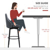 Extra Tall Bar Stools Set of 2, Modern 360° Swivel Barstools, Dining Room Chairs with Steel Legs Footrest, Charcoal Grey