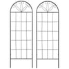 Metal Garden Trellis Pack of 2 for Climbing Plants, Arched Grid Trellis Panels, 20