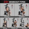 Soozier Home Gym Equipment Weight Training Machine, Multifunction Workout Machine with 143lbs Weight Stack for Full Body Workout and Strength Training