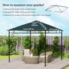 10' x 10' Square Gazebo Canopy Replacement UV Protected Top Cover Sun Shade Charcoal Green