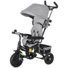 Qaba 6 in 1 Toddler Tricycle Stroller with Basket, Canopy, 5-point Safety Harness, for 12-60 Months, Grey