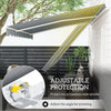 13' x 8' Manual Retractable Patio Awning Sun Shade Outdoor Deck Window Door Canopy Shelter Aluminum Frame Grey