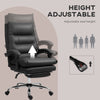 Executive Office Chair with 6-Point Massag, Microfibre Reclining Computer Chair with Footrest, Cream White