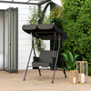1-Seat Outdoor Porch Swing Patio Swing with Adjustable Canopy, Removable Seat and Back Cushion for Garden, Poolside