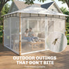 10' x 12' Patio Gazebo, UPF50+ Double Roof Outdoor Gazebo Canopy Shelter with Netting for Backyard, Patio, Cream White