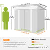 7' x 4' Outdoor Storage Shed, Metal Garden Tool Storage House Organizer with Lockable Sliding Doors and Vents for Backyard Patio Lawn, Grey
