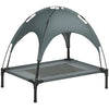 Elevated Dog Bed with Canopy, Portable Raised Dog Cot for M Sized Dogs, Indoor & Outdoor, 30
