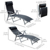 Heavy-duty Adjustable Folding Reclining Chair Outdoor Sun Lounger Patio Chaise Lounge Garden Beach Gravity Lounge with Pillow, 7 Adjustable Backrest Positions, Black