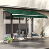 12' x 8' Retractable Awning Patio Awnings Sun Shade Shelter with Manual Crank Handle, UV & Water-Resistant Fabric and Aluminum Frame for Deck Balcony Yard