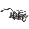 Folding Bicycle Cargo Trailer Utility Bike Cart Carrier for Garden Patio with Hitch Black