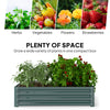 4' x 4' x 1' Raised Garden Bed Galvanized Steel Planter Box for Vegetables, Flowers, Herbs, Green