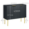 Modern Storage Cabinet Sideboard Buffet Cabinet with Gold Legs for Living Room Dining Room Hallway Black